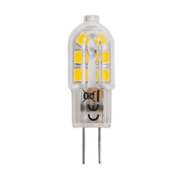 LED G4 - 1,5 Watt - 12VAC/DC - 3000K - 360° - Clear | MP060019 | <ul class="list-style -check">
<li>120 Lumen</li>
<li>Warm wit (3000K)</li>
<li>Vervangt 15W</li>
</ul>