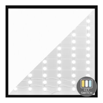 LED Backlit Pro Paneel Zwart 60x60cm - 30W - CCT - UGR<19 - Flikkervrij | MP070124