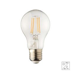 LED E27 Filament lamp met schemersensor - A60 - 4,2W - 2700K | MP012769 | <ul class="list-style -check">
<li>430 Lumen</li>
<li>Warm wit (2700K)</li>
<li>Met schemersensor</li>
</ul>