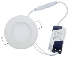 LED Paneel Rond Ø120x12mm - 6W - IP54 | MP070031 | <ul class="list-style -check">
<li>400 Lumen</li>
<li>Warm wit (3000K)</li>
<li>Zaagmaat Ø105 mm</li>
</ul>