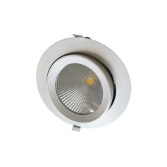 LED Downlight Kantelbaar - COB - 10W - 1000Lm - Ø140x120mm - 30° | MP150030 | <ul class="list-style -check">
<li>1000 Lumen</li>
<li>Warm wit of Wit</li>
<li>Kantelbaar/Draaibaar</li>
</ul>