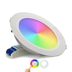 Smart LED Downlight - 12W - RGB+CCT - Ø180 - MiBoxer (FUT066) | MP150034 | <ul class="list-style -check">
<li>1100 Lumen</li>
<li>Tinten wit (2700K-6500K) + Kleur (RGB)</li>
<li>Werkt met afstandbediening of App</li>
</ul>