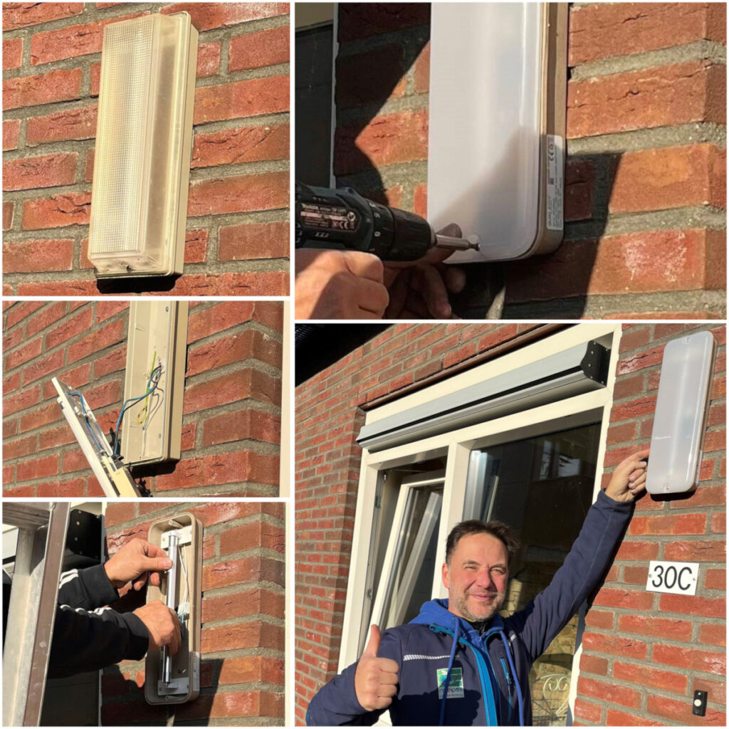 Installatie biobased galerij armatuur met een QUALEDY LED T5 van MEIPOS